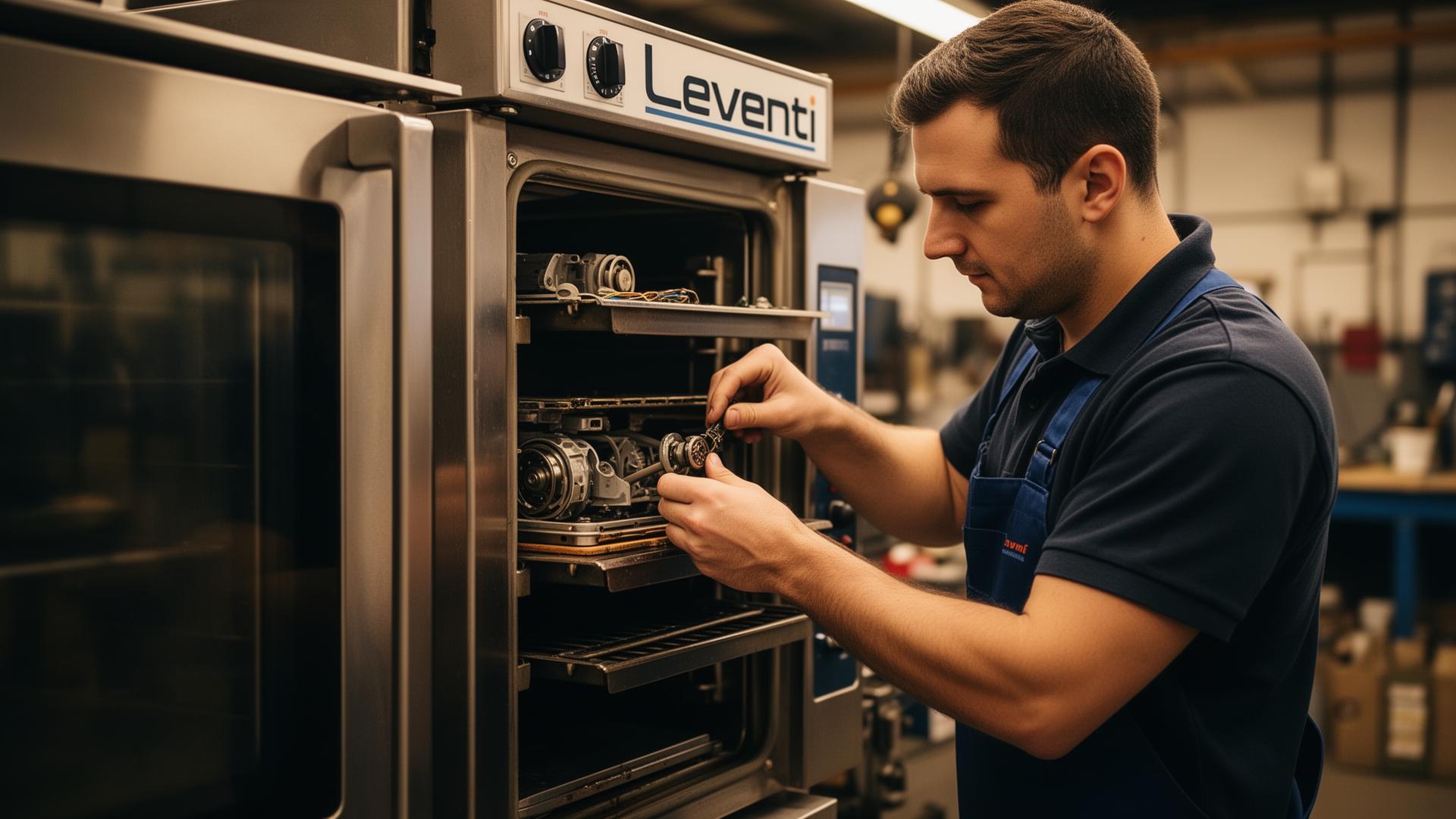 Michel Steehouwer aan het werk in zijn werkplaats aan een Leventi oven